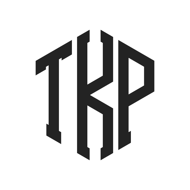 TKP-Logo-Design Anfangsbuchstaben TKP-Monogramm-Logo in sechseckiger Form