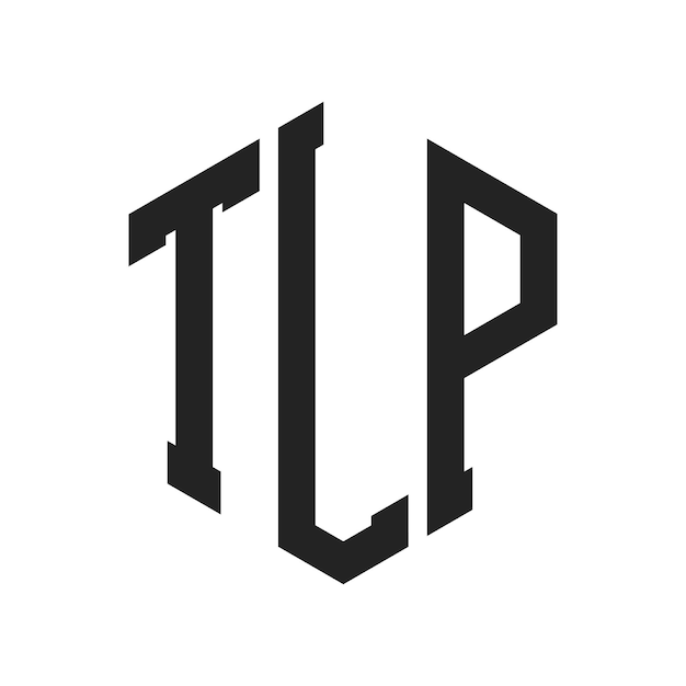 TLP-Logo-Design Anfangsbuchstaben TLP-Monogramm-Logo in sechseckiger Form