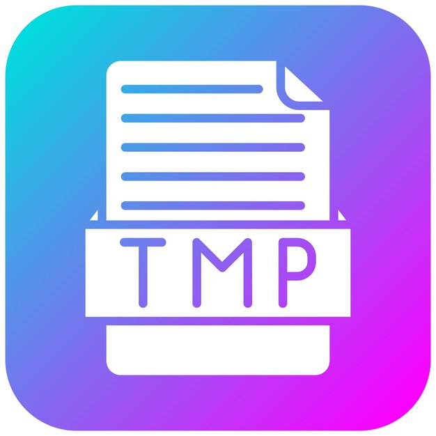 TMP-Vektor-Symbol kann für das Ikonenset der Dateiformate verwendet werden