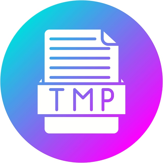 TMP-Vektor-Symbol kann für das Ikonenset der Dateiformate verwendet werden