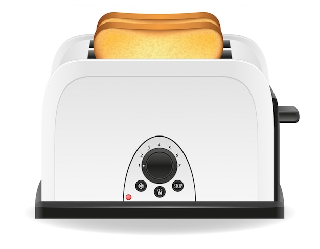 Toast in einer toastervektorillustration
