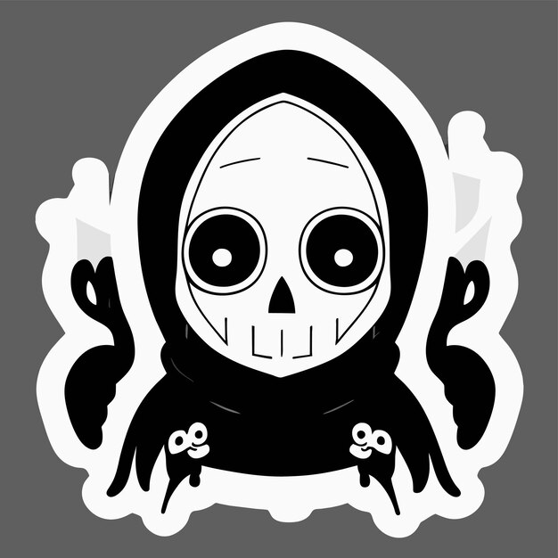 Vektor tod halloween stoner totenkopf handgezeichnet cartoon aufkleber symbol konzept isolierte illustration