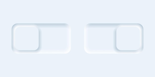 Vektor toggle-button-set im vektor-neumorphen stil für ui-design