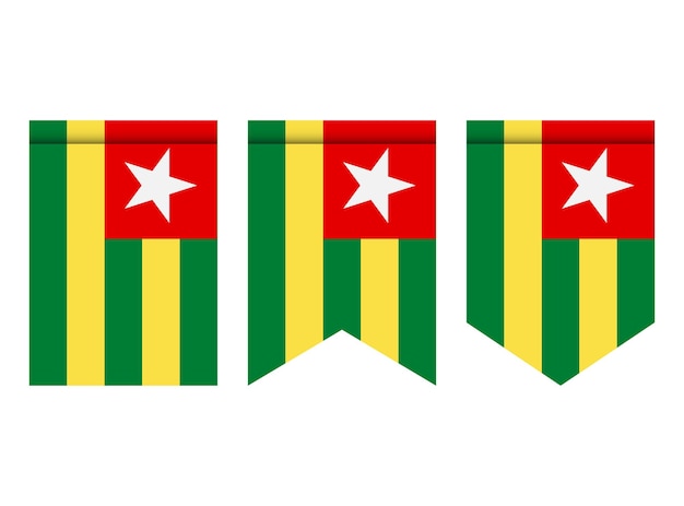 Togo-Flagge oder Wimpel isoliert auf weißem Hintergrund. Wimpel-Flag-Symbol.