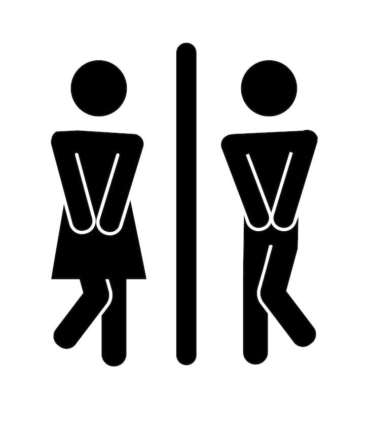 Vektor toilette oder badezimmer für mann und frau zum pinkeln lustiges vektor-wc-piktogramm-symbol oder zeichen welttoilettentag stickman-badezimmer unisex reinigen sie die toiletten
