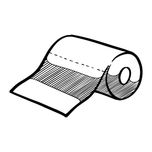 Vektor toilettenpapier handgezeichnete vektorillustration