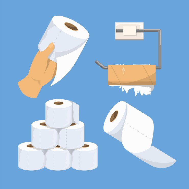Toilettenpapier-Set Vektorillustration