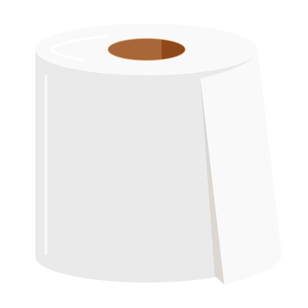 Vektor toilettenpapierrolle vektor-symbol isoliert auf weißem hintergrund. einzelne illustration der flachen designkarikaturart.