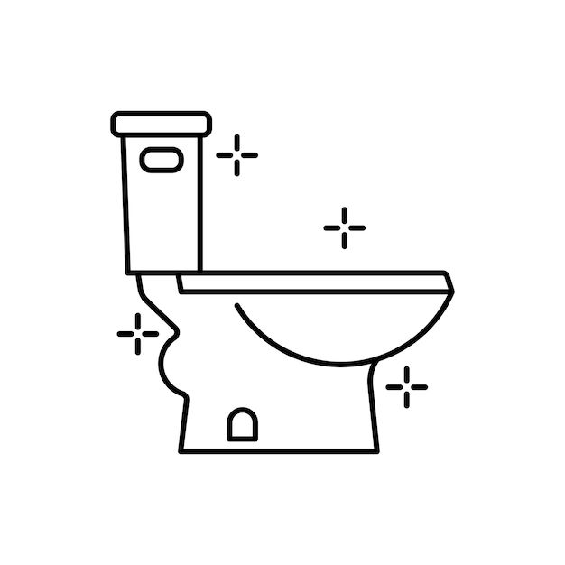 Vektor toilettenreinigung linear-symbol dünnlinienillustration badezimmerreinigung kontursymbol vektor