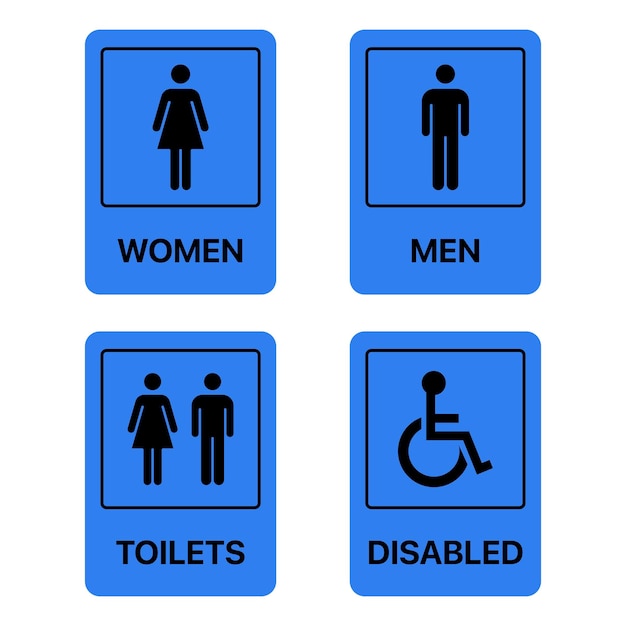 Toilettenschilder 4er-Set