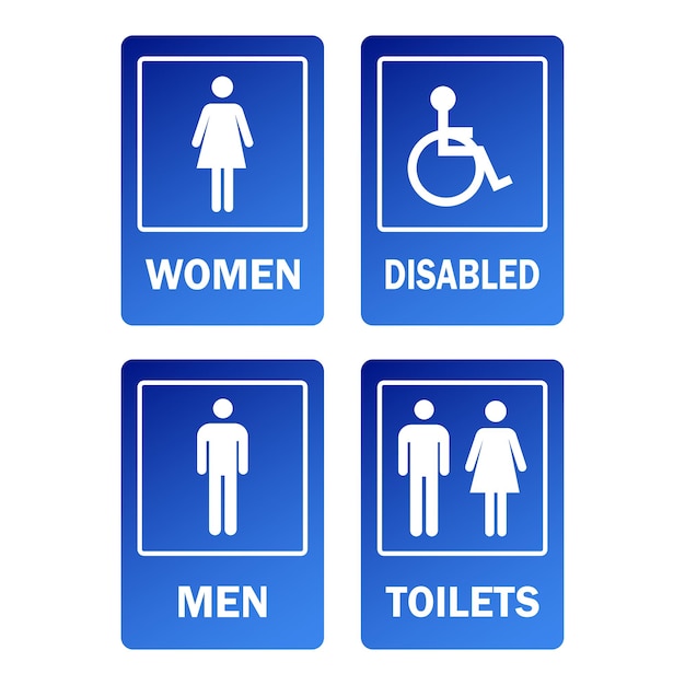 Toilettensymbol auf weißem Hintergrund. Vektorillustration