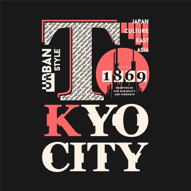 Tokio japan strukturierte urban style t-shirt und bekleidung design typografie