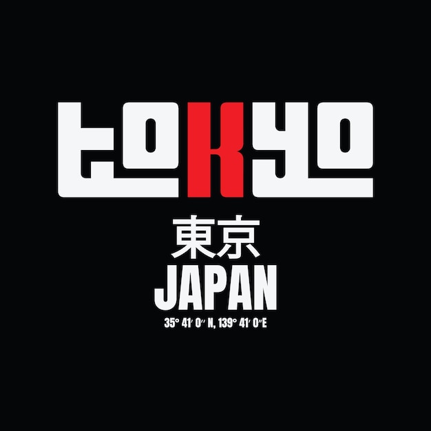 Tokio-typografie-t-shirt und bekleidungsdesign
