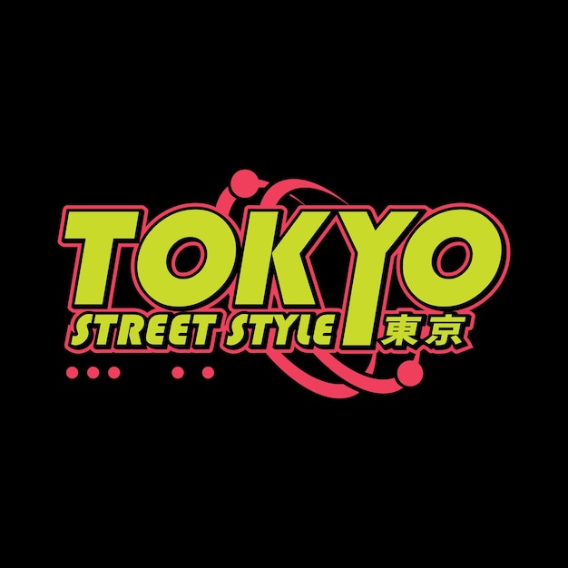 Tokyo japan y2k streetwear-stil bunte slogan-typografie-vektor-design-symbol-illustration.