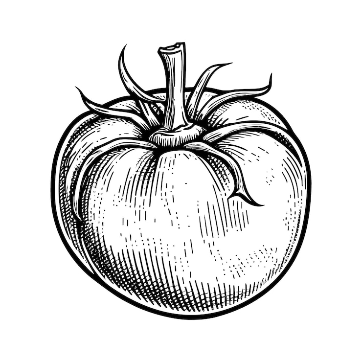 Vektor tomate handgezeichnete vektorillustration