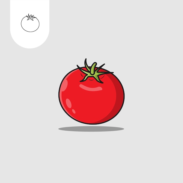 Tomatensymbol flaches Design