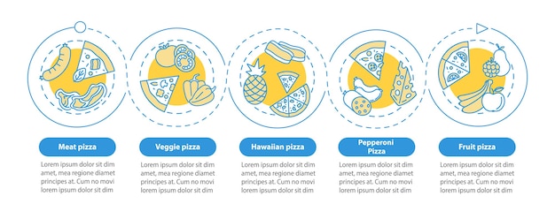 Top pizza arten infografik vorlage