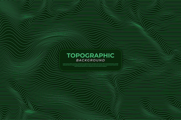 Topographischer kartenhintergrund mit grünen linien