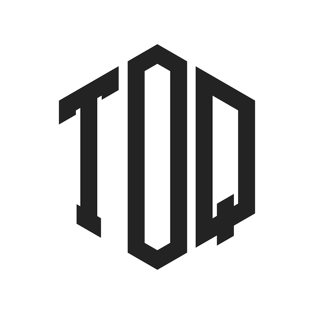 TOQ-Logo-Design Anfangsbuchstaben TOQ-Monogramm-Logo in sechseckiger Form
