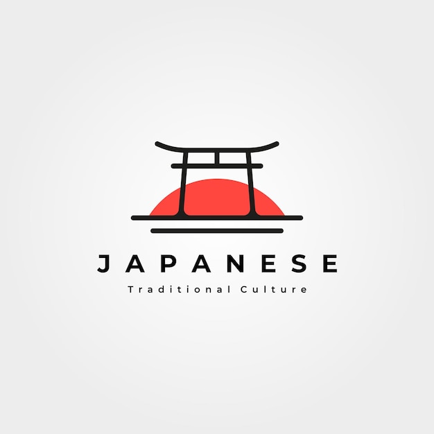 Torii gate logo, japanische kultur