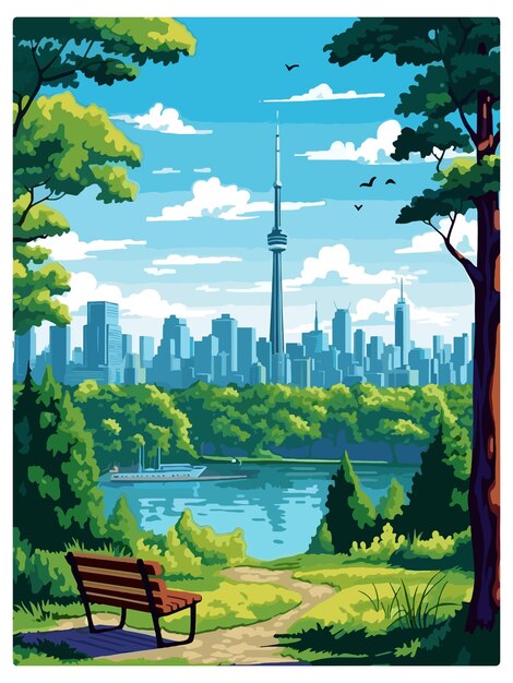 Toronto kanada dekoration vintage reiseposter souvenir postkarte porträtgemälde wpa illustration