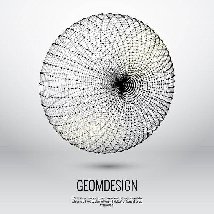 Torus-Element für Cyber, Digital, Wissenschaft, Big Data-Design. 3d.