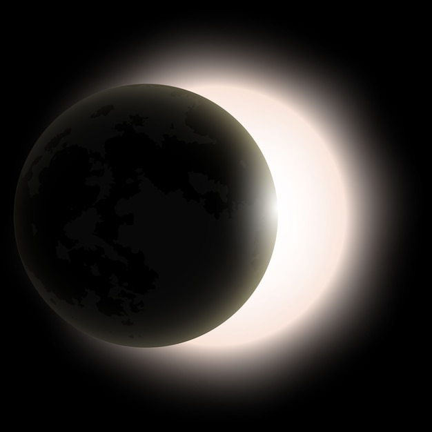 Totale sonnenfinsternis, sonnenfinsternis. vektor-illustration