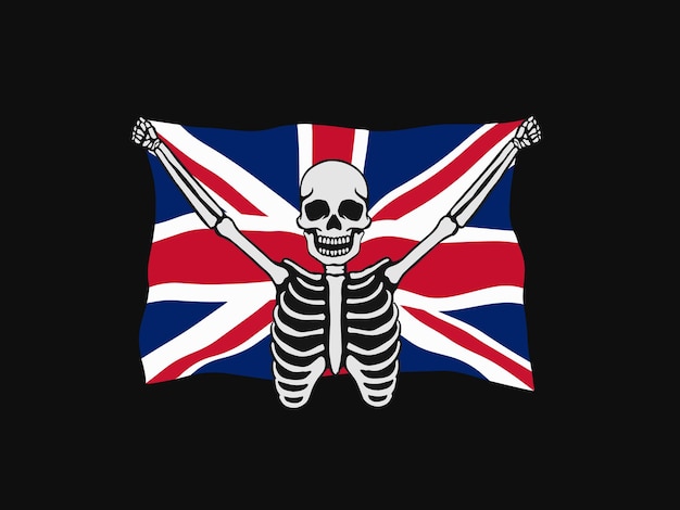 Totenkopf-fußballfans hissen die britische flagge