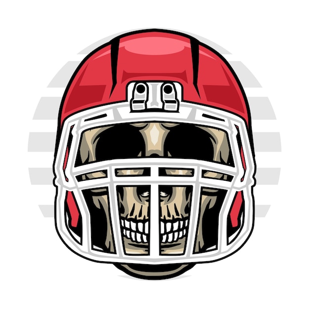 Totenkopf mit American Football Helm