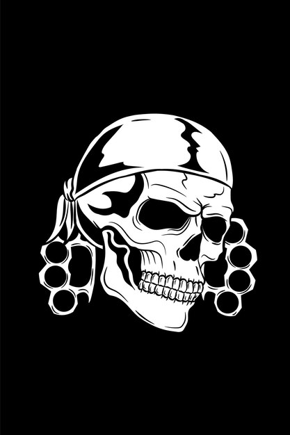 Totenkopf mit bandana und knöchel