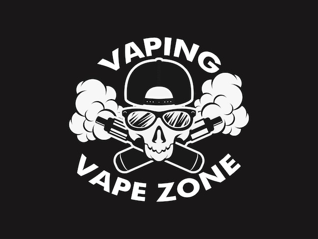 Vektor totenkopf-vape-logo mit hut