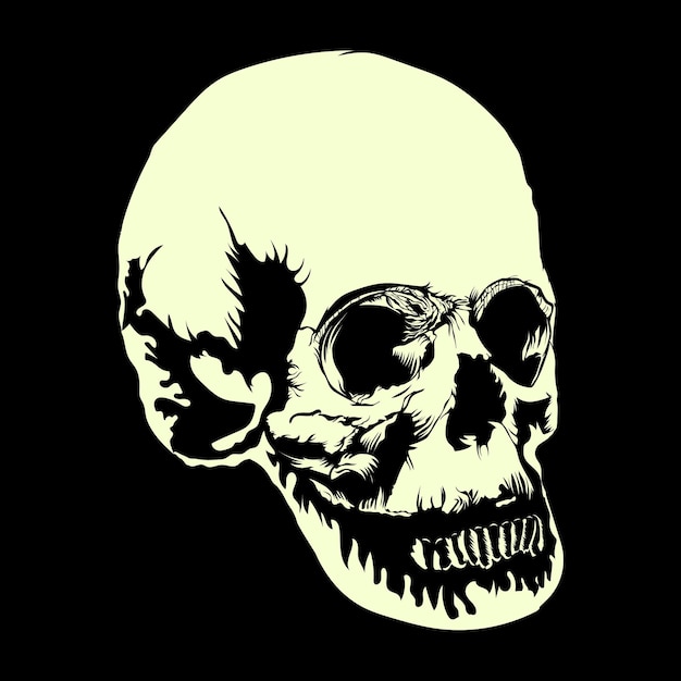 Vektor totenkopf-vintage-stil. vektor-illustration.