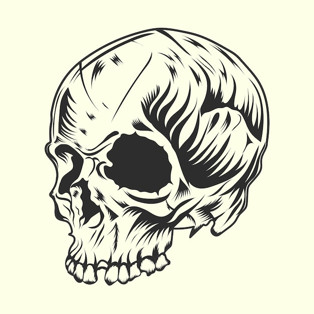 Totenkopf-Vintage-Stil. Vektor-Illustration.