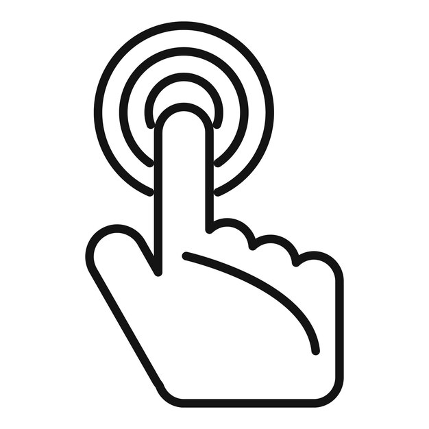 Touch-Button-Symbol Umrissvektor Computerschnittstelle Fehler Benutzer