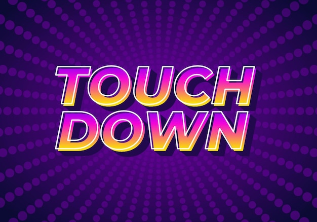 Touch-Down-Text-Effekt in auffälliger Farbe mit 3D-Effect