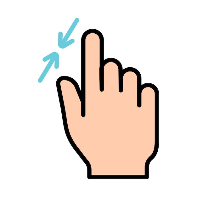 Touchpad-Symbol Zeigefinger Doppelklick Abnahme Zunahme Drehung Drehung Annäherung Drücken Scrolling Klick Pfeil Sensor Drehung Zoom in Bewegung Reaktionszeit x2