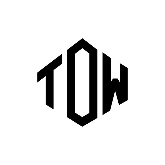 TOW Buchstaben-Logo-Design mit Polygon-Form TOW Polygon- und Würfelform-Logos-Design TOW Sechseck-Vektor-Logotypen-Vorlage weiße und schwarze Farben TOW Monogramm-Geschäfts- und Immobilien-Logo