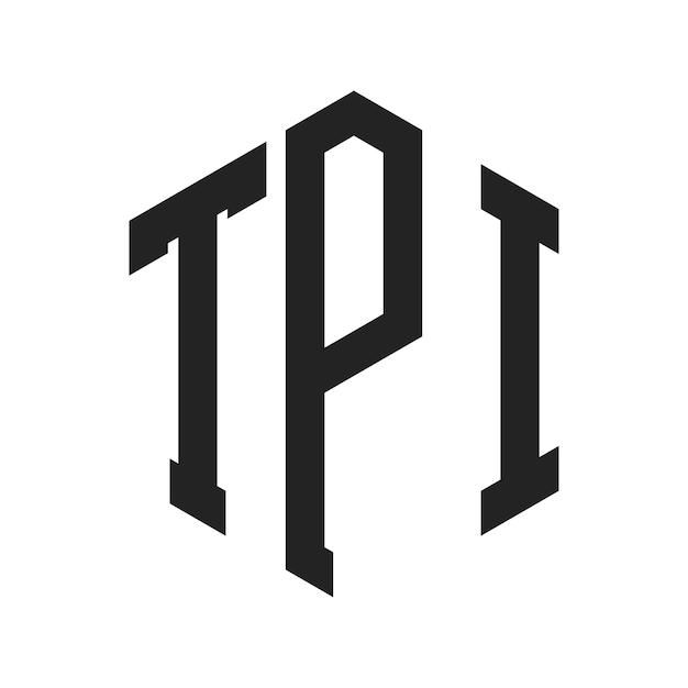 TPI-Logo-Design Anfangsbuchstaben TPI-Monogramm-Logo in sechseckiger Form