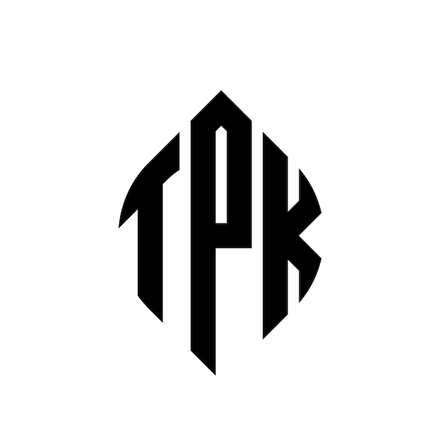 Vektor tpk-kreisbuchstaben-logo-design mit kreis- und ellipseform tpk-ellipse-buchstaben mit typografischem stil die drei initialen bilden ein kreis-logo tpk kreis-emblem abstract monogramm buchstaben-marke vektor