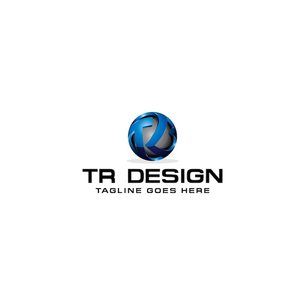 Tr modernes design 3d-logo