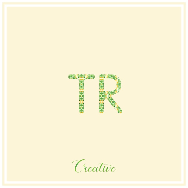 Vektor tr naturgrünes logo letzteres logo-design vektorillustration kreatives logo minimales logo-monogramm