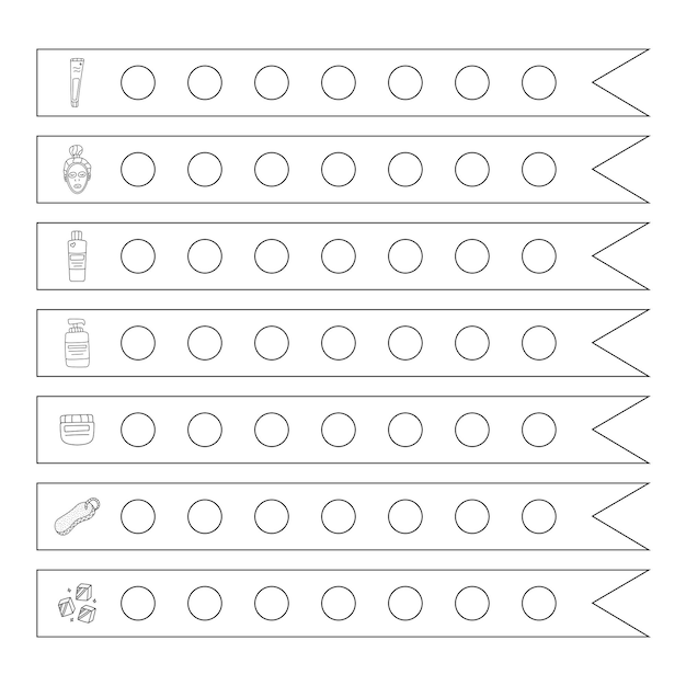 Vektor tracker von gewohnheiten zur körper- und hautpflege