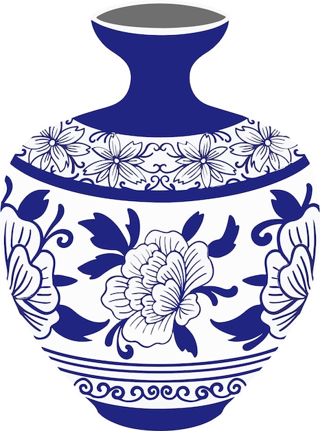 Vektor traditionelle blaue vase