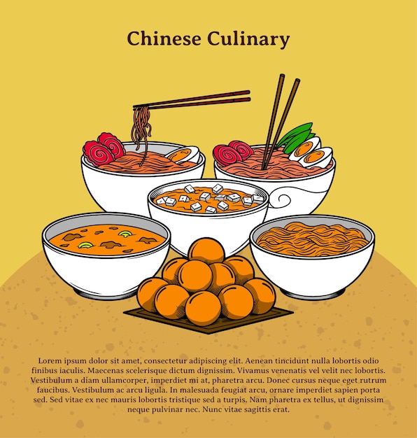 Vektor traditionelle chinesische lebensmittelvektorillustration