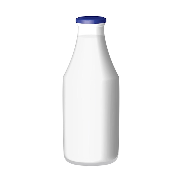 Vektor traditionelle glasmilchflasche lokalisiert auf weißem background2