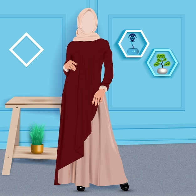 Vektor traditionelle irani hijab illustration