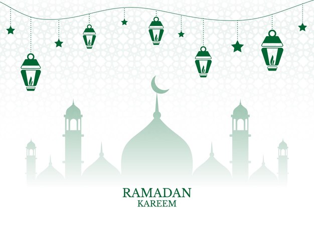 Traditionelle ramdan kareem festival dekorative gruß-hintergrundlampen mit islamischem design