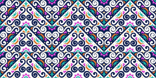 Traditionelle verzierte portugiesische dekorative farbfliesen azulejos abstrakter hintergrund vektorhand zeichnen