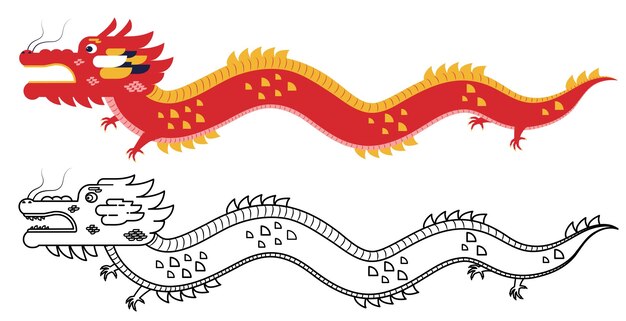 Traditioneller chinesischer drache frohes neujahr 2024 asiatisches tierkreiszeichen drache