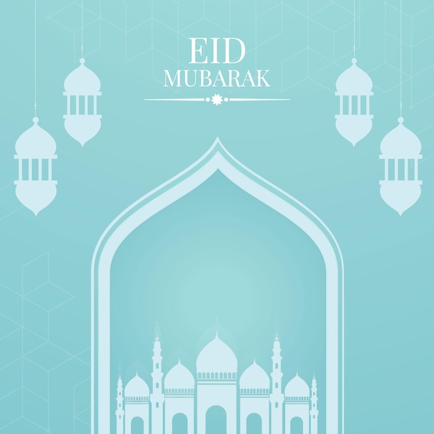 Traditioneller eid- und laternenhintergrund free vector